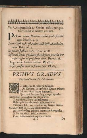 Primus Gradus. Puritas Cordis & Intentionis.