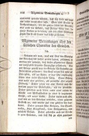 Allgemeine Bemerkungen über den sittlichen Charakter der Griechen