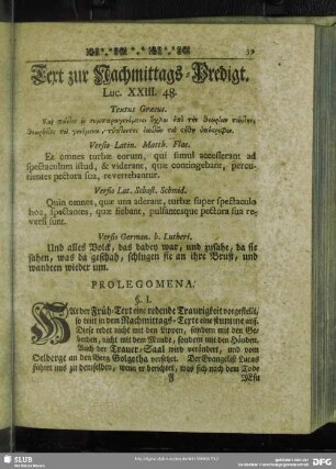 [Erklärung der Nachmittags-Predigt, Luc. XXIII. 48]