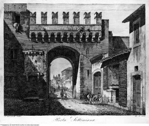Vedute delle porte e mura di Roma - Porta Settimiana