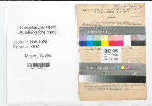 Entnazifizierung Walter Maass , geb. 30.08.1901 (Beamter)