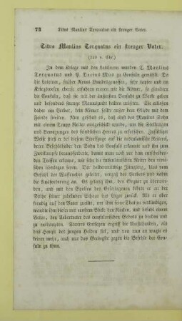 Titus Manlius Torquatus ein strenger Vater