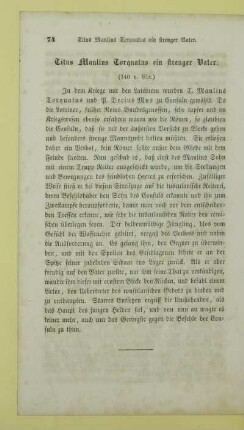 Titus Manlius Torquatus ein strenger Vater