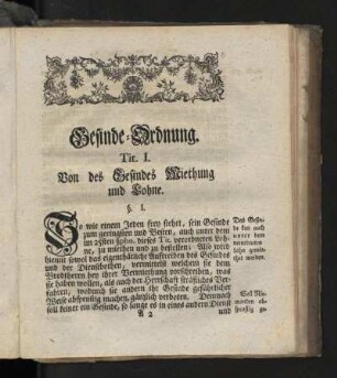 Tit. I. Von des Gesindes Miethung und Lohne