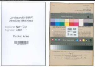 Entnazifizierung Anna Dunkel , geb. 25.12.1894 ()
