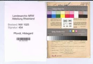 Entnazifizierung Hildegard Pfundt , geb. 26.05.1904 (Kindergaertnerin)