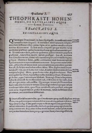 Tractatus I. De Corporalibus Aquis.