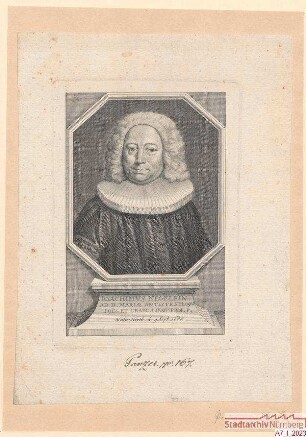 Negelein, Joachim, Pfarrer an der Frauenkirche und Professor für Beredsamkeit, Poesie und Griechisch; geb. 9. September 1675