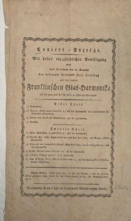 Conzert-Anzeige.
