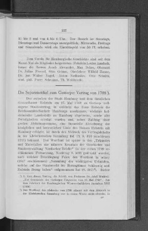 Die Separatartikel zum Gottorper Vertrag von 1768.