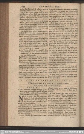 The Second Book of Samuel, otherwise called The Second Book of Kings