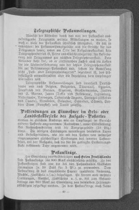 Telegraphische Postanweisungen.