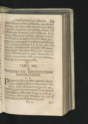 Titul. XIII. De Processu Ex Constituione Pignorationis.