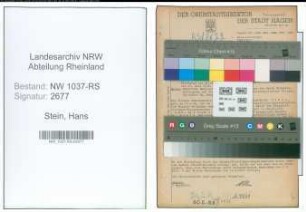 Entnazifizierung Hans Stein , geb. 15.01.1906 (Zahnarzt)