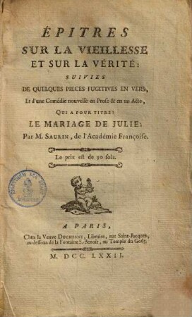 Épîtres sur la vieillesse et sur la vérité : suivies de quelques pièces fugitives en vers