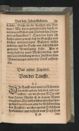 Das ander Capittel. Von der Tauffe.