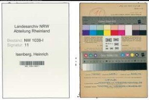 Entnazifizierung Heinrich Isenberg , geb. 10.10.1881 (Lehrer)