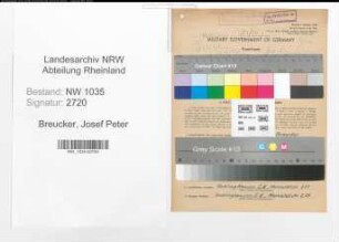 Entnazifizierung Josef Peter Breucker , geb. 15.03.1906 (Konstrukteur)