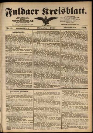 Ausgabe vom Mittwoch, den 03. Februar 1904.