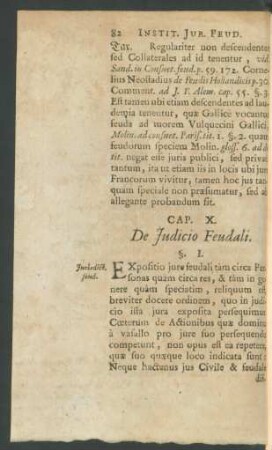 Cap. X. De Judicio Feudali