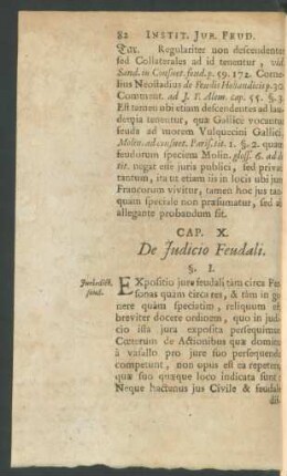 Cap. X. De Judicio Feudali