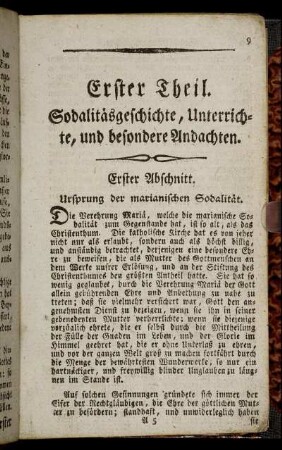 Erster Abschnitt. Ursprung der marianischen Sodalität.