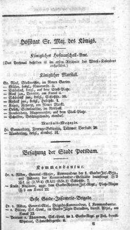 Hofstaat Sr. Maj. des Königs