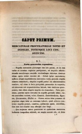 De natura et indole mercaturae procuratoriae