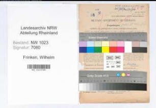 Entnazifizierung Wilhelm Frinken , geb. 06.12.1887 (Verw.Oberinspektor)