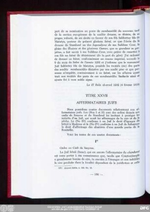 Titre XXVII Affermataires Juifs