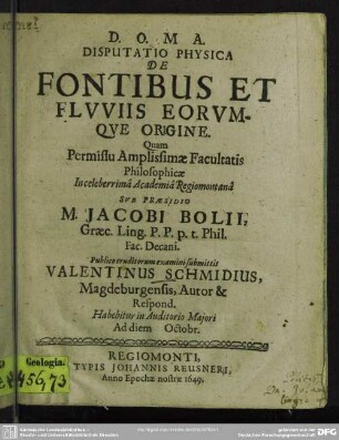 De fontibus et fluviis eorumque origine