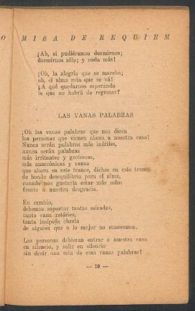 Las vanas palabras
