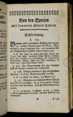 Von den Specien mit benanten ganzen Zahlen.