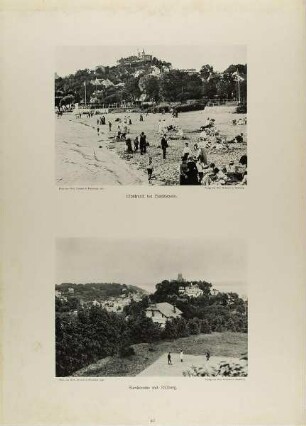 "Elbstrand bei Blankenese" und "Blankenese mit Süllberg" aus der Mappe "Neue malerische Bilder aus der Freien und Hansestadt Hamburg und ihrer Umgebung"