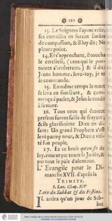 L'Evangile pour le XVII. Dimanche d'aprés la Trinité