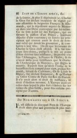 Des Normands vers le IX. Siecle.