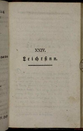 XXIV. Leichtsinn.