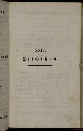 XXIV. Leichtsinn.