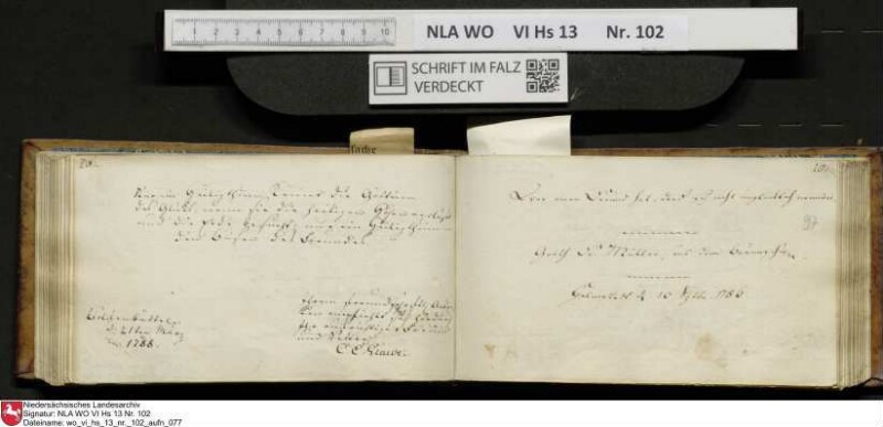 Stammbuch des Johann Christian Wilhelm Schütze aus                            Braunschweig