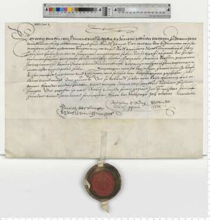Die Herzöge Heinrich und Wilhelm die Jüngeren zu Braunschweig und Lüneburg quittieren über 2000 Taler zur Aussteuer ihrer Schwester Herzogin Sophia zu Braunschweig-Lüneburg. Eigenhändige Unterschriften.