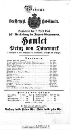 Hamlet Prinz von Dänemark