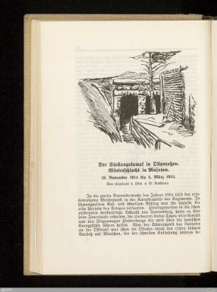 Der Stellungskampf in Ostpreußen. Winterschlacht in Masuren