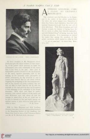 A Swedish sculptore; Carl J. Eldh