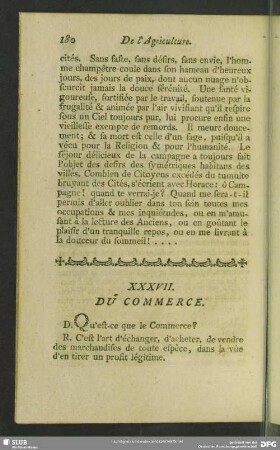XXXVII. Du Commerce