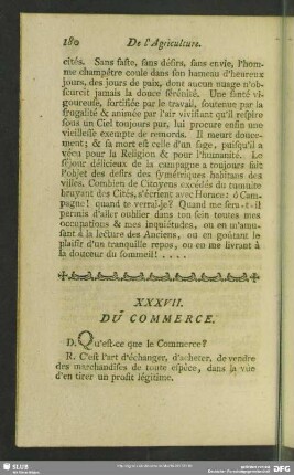 XXXVII. Du Commerce