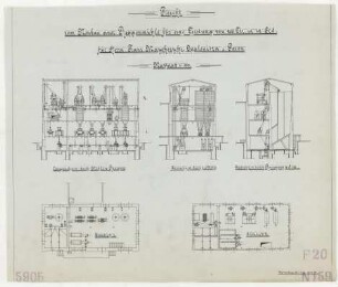 Technische Zeichnung : Projekt zum Neubau einer Roggenmühle für eine Leistung von 200 Zentnern in 12 Stunden für Herrn Franz Maychszyki, Opalenitza in Posen