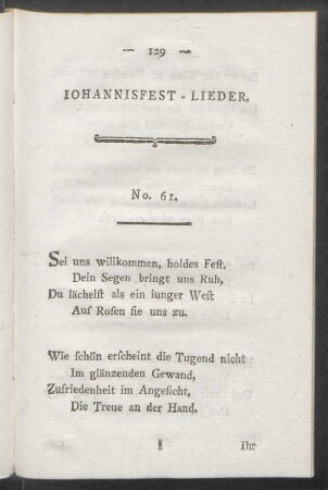 Johannisfest-Lieder. No. 61. - No. 64.