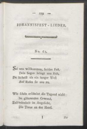 Johannisfest-Lieder. No. 61. - No. 64.