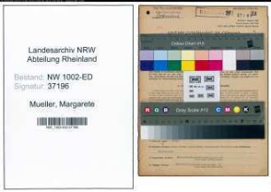 Entnazifizierung Margarete Mueller, geb. 13.12.1895 (Lehrerin)