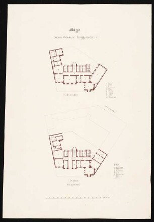 Wohnhaus Bankier Mossner, Berlin-Mitte: Grundriss 1.OG und 2./3.OG